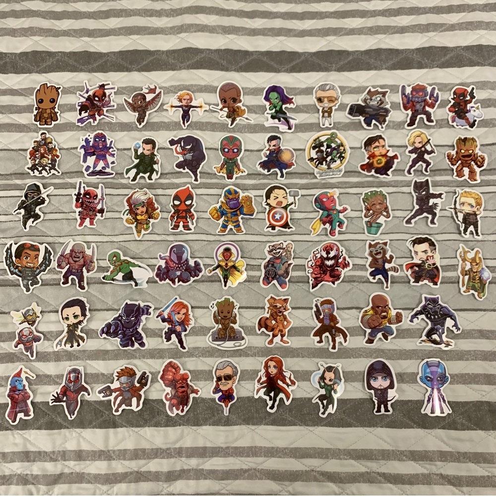 Marvel Stickers Lot of 58